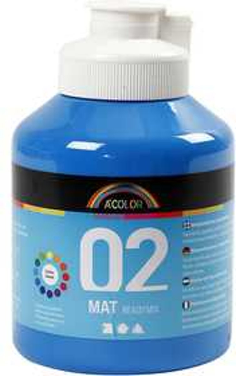 A-Color acrylverf, primair blauw, 02 - matt, 500ml [HOB-32108]